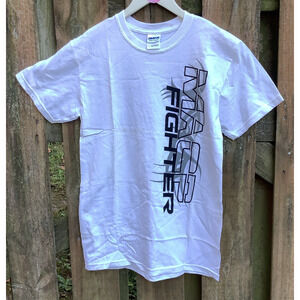 MACP Fighter T Shirt XL White Black Gray Logo America Flag NWOT